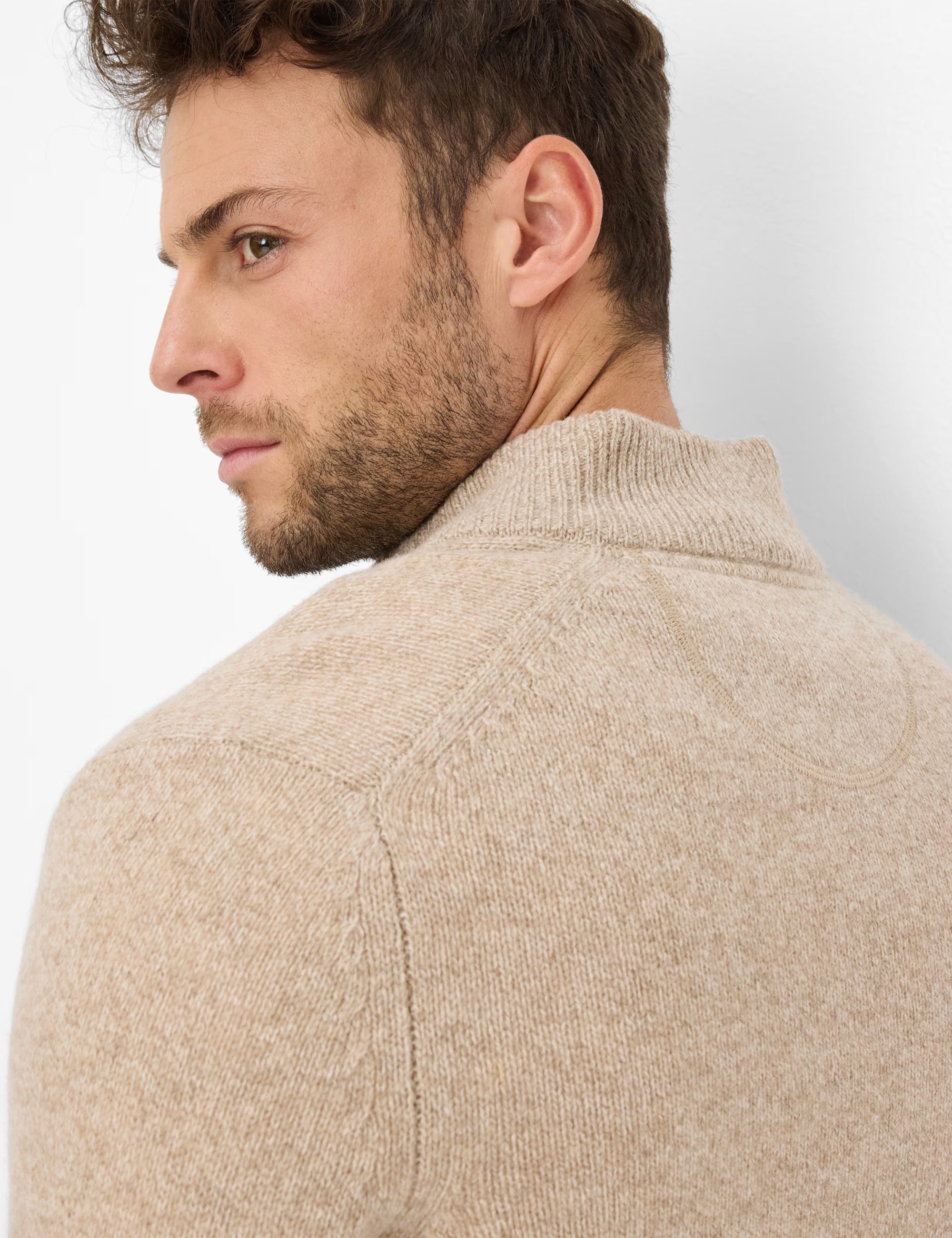 Brax - Lambswool-Strickpullover in camel aus hochwertigem Wollmix - Steffen