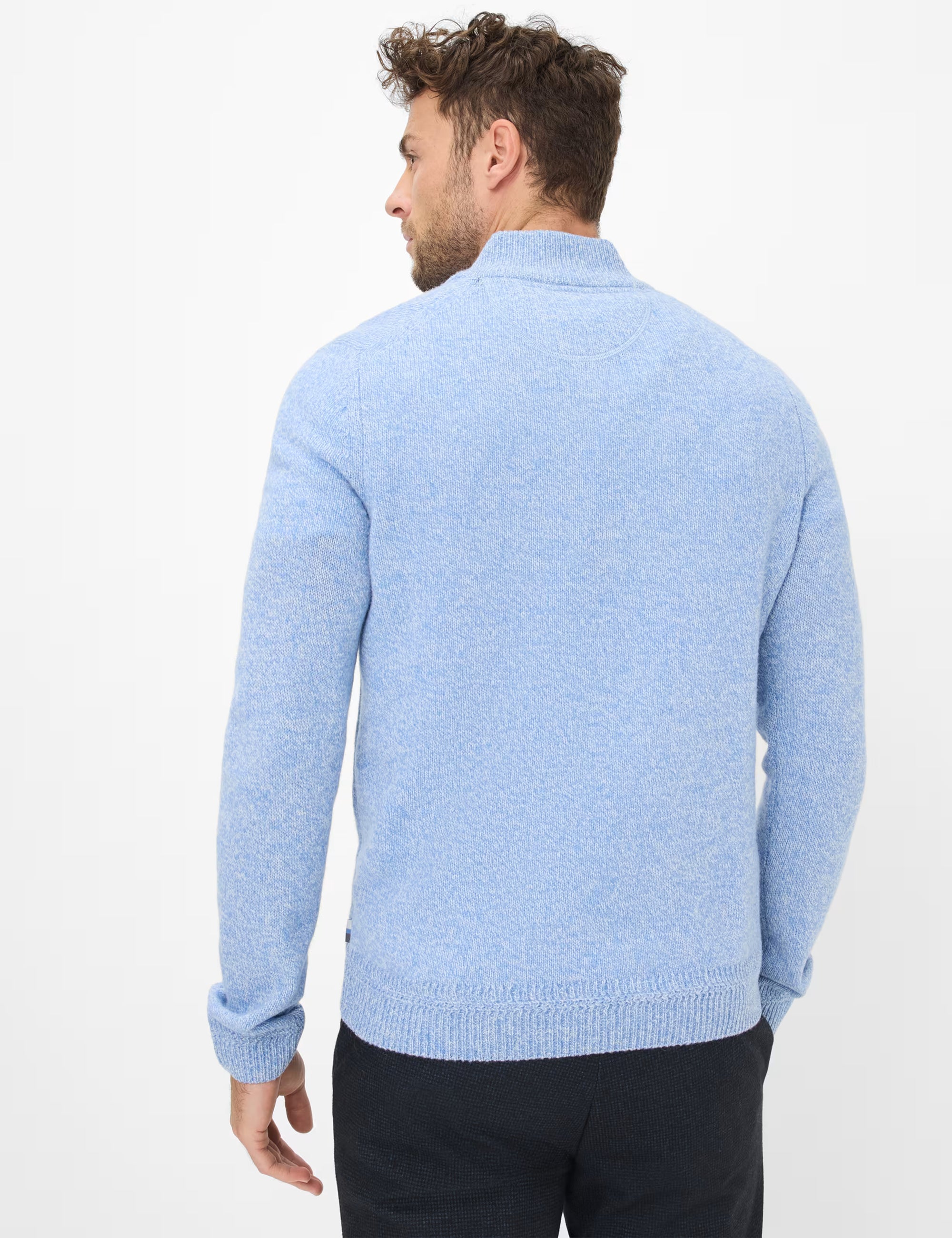 Brax - Lambswool-Strickpullover in hellblau aus hochwertigem Wollmix - Steffen
