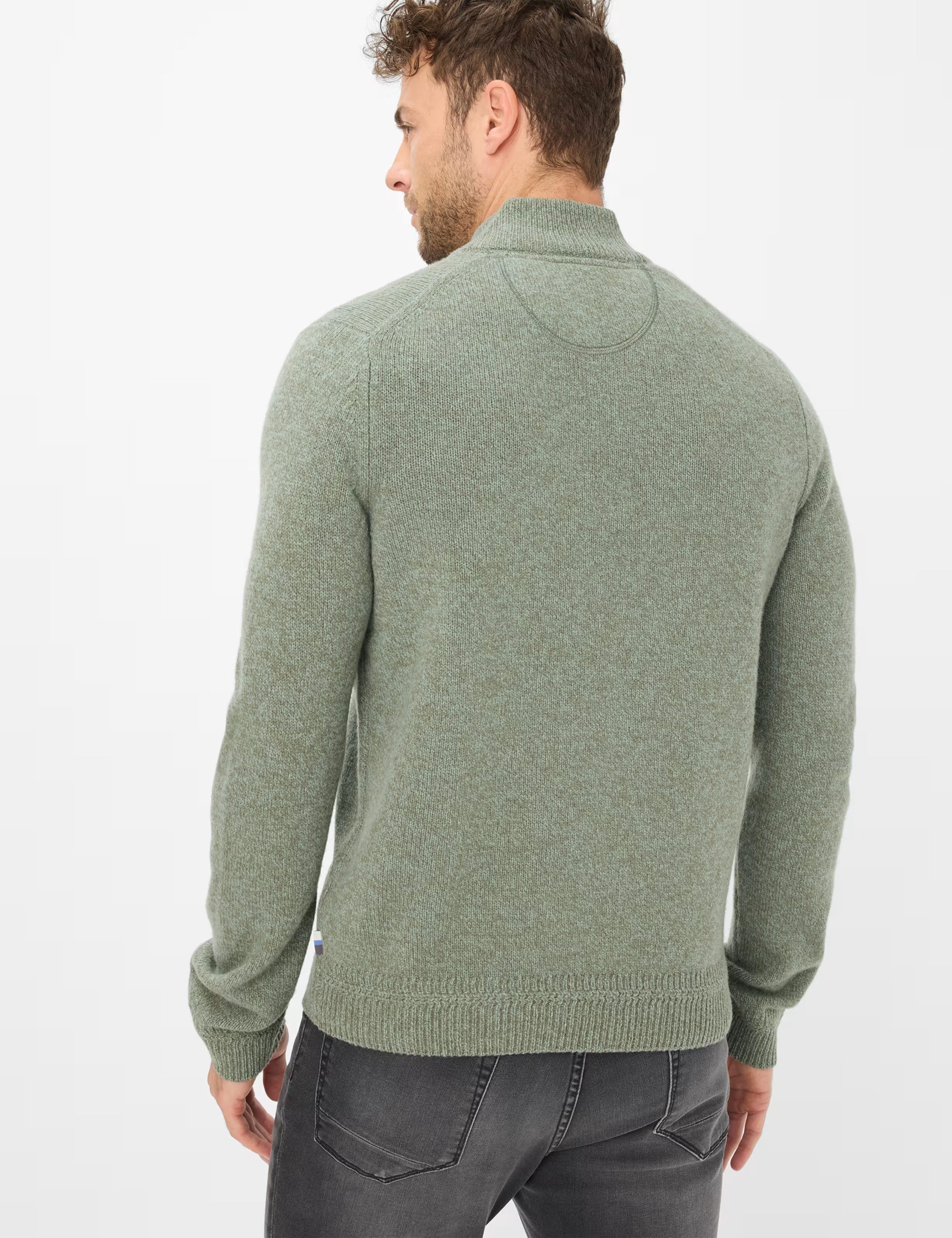 Brax - Lambswool-Strickpullover in grün aus hochwertigem Wollmix - Steffen