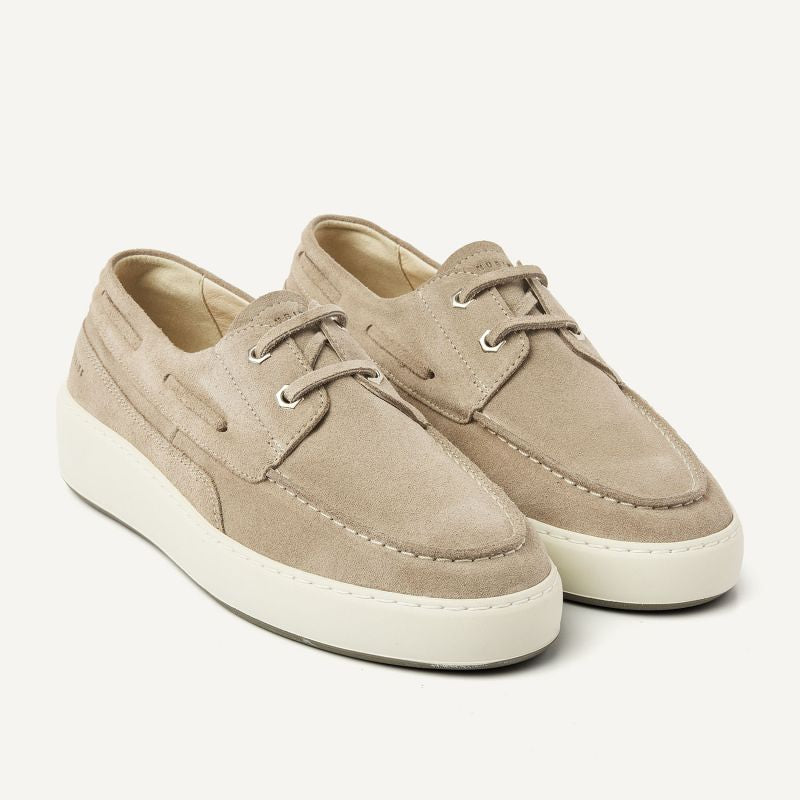 Nubikk - Stilvoller Sneaker mit Schiffschuh Elementen in Beige - Jiro Yacht