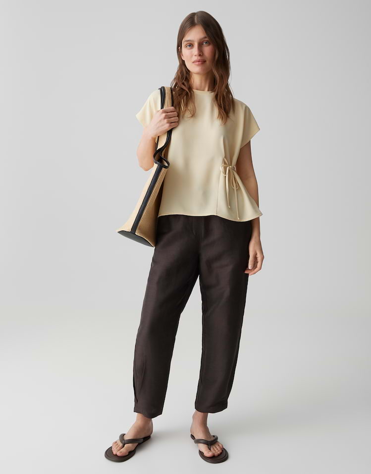 Opus - Jerseyshirt im Materialmix Loose Fit - Sifem