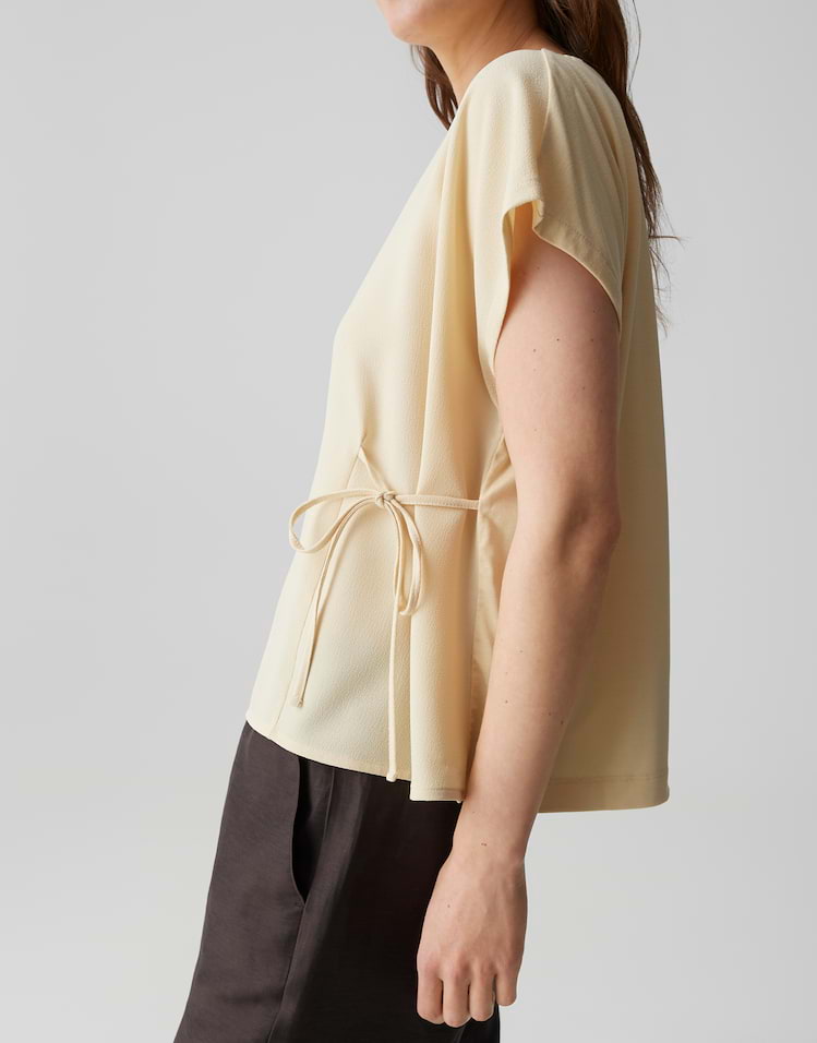 Opus - Jerseyshirt im Materialmix Loose Fit - Sifem
