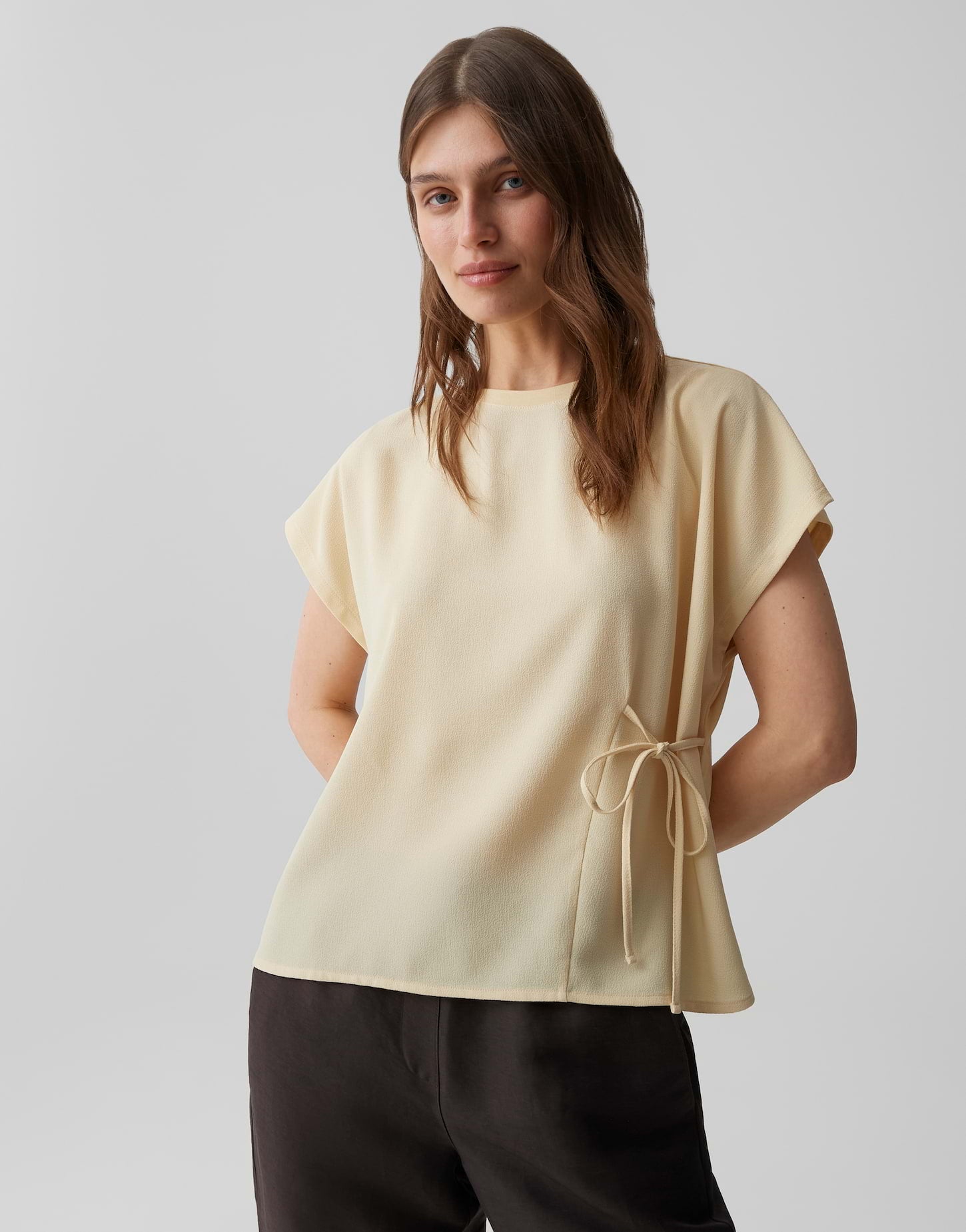 Opus - Jerseyshirt im Materialmix Loose Fit - Sifem