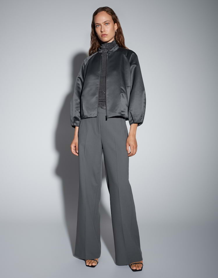 Someday -  Boxy Blousonjacke aus Satin - Noriella