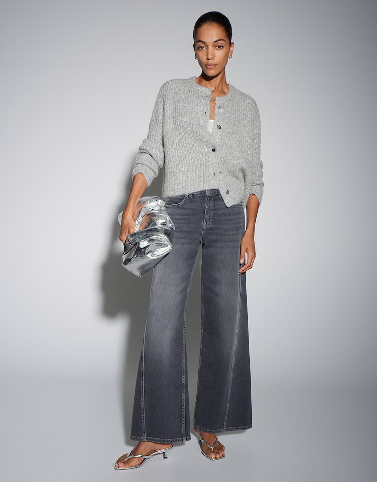 Someday - Strickblouson mit Glanz Effekt - Tiah