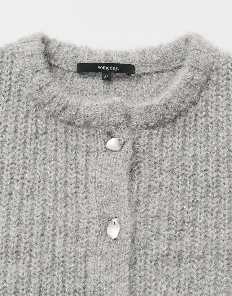 Someday - Strickblouson mit Glanz Effekt - Tiah