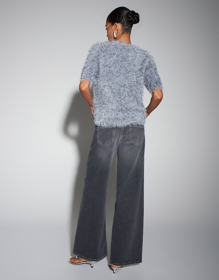 Someday - Kurzarmpullover mit Glanz Effekt - Tooni