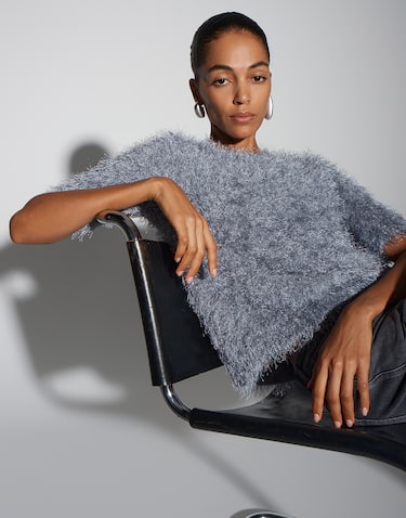 Someday - Kurzarmpullover mit Glanz Effekt - Tooni