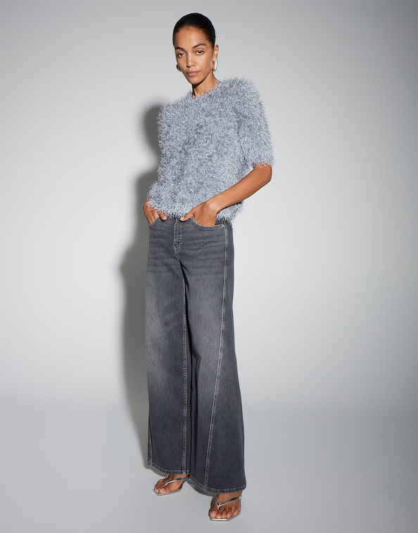 Someday - Kurzarmpullover mit Glanz Effekt - Tooni