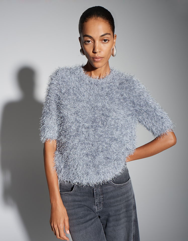 Someday - Kurzarmpullover mit Glanz Effekt - Tooni