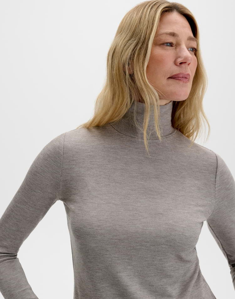 Someday - Slim Rollkragenshirt mit feiner Rippstruktur - Kirosie
