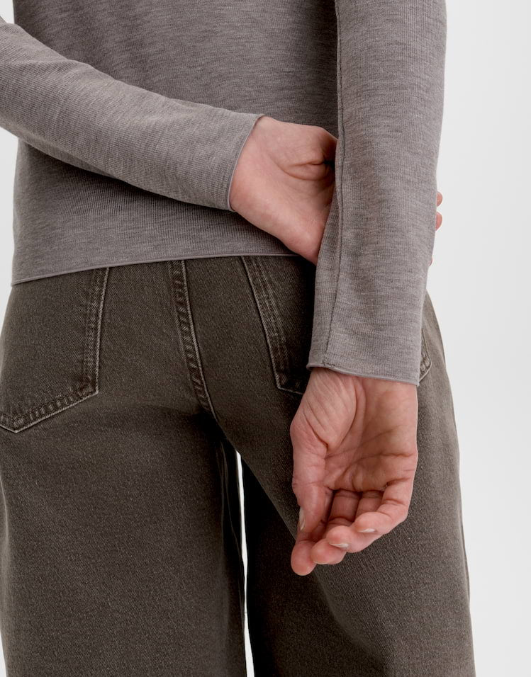 Someday - Slim Rollkragenshirt mit feiner Rippstruktur - Kirosie