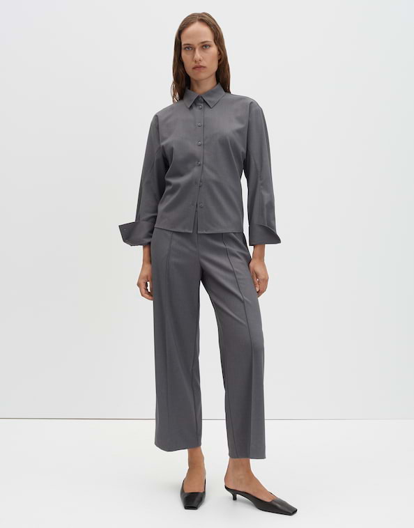 Someday - Cropped wide Leg Pants mit Viskosemix - Charlie