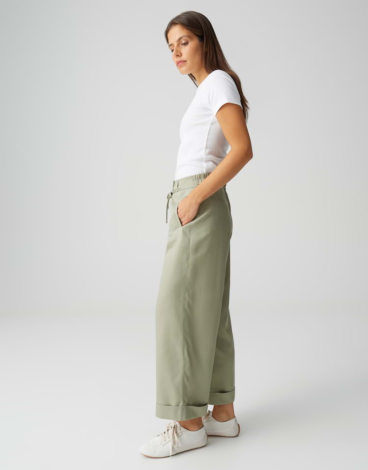 Opus - Relaxed City Pants aus Lyocell Cotton Mix - Meeri Bloom