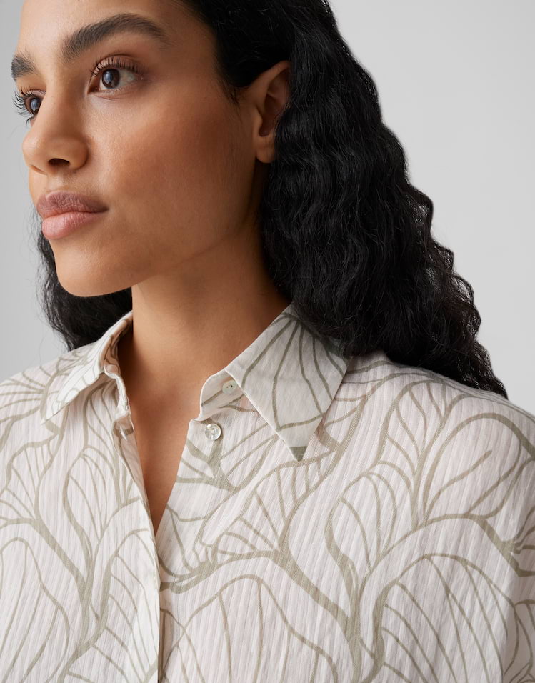Opus - Printbluse mit feinem Webstreifen Loose Fit - Fashell