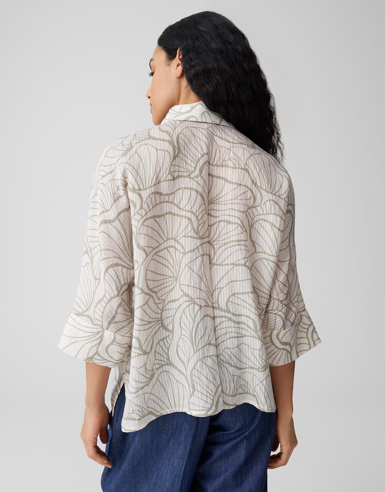 Opus - Printbluse mit feinem Webstreifen Loose Fit - Fashell