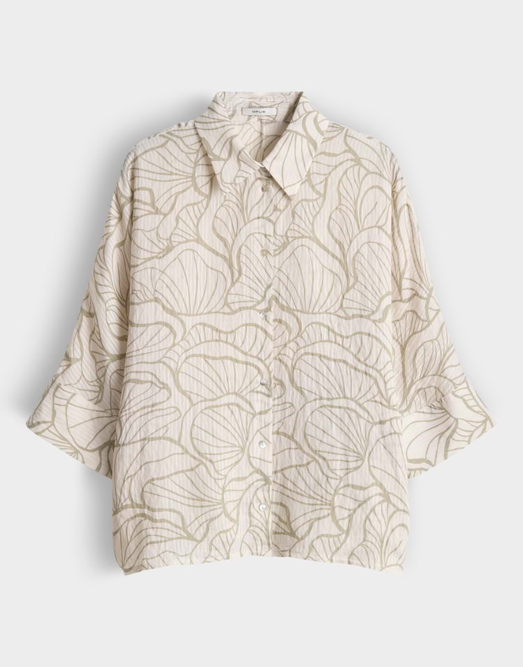 Opus - Printbluse mit feinem Webstreifen Loose Fit - Fashell