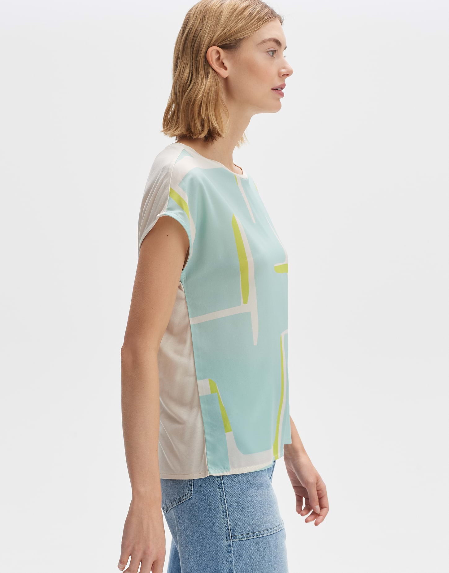 Opus - Sommerliche Shirtbluse mit modernem Print - Sisbo