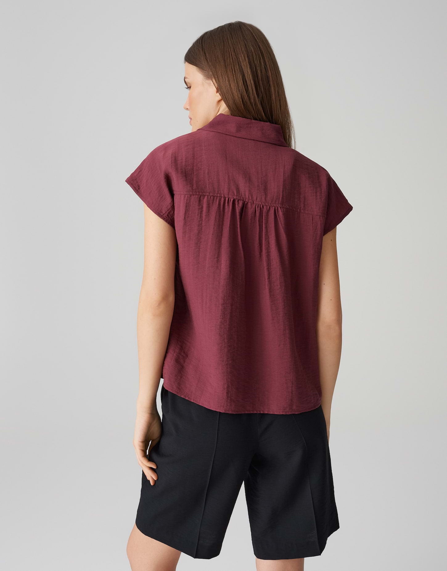 Opus - Satinbluse mit femininen Raffungen - Fairi