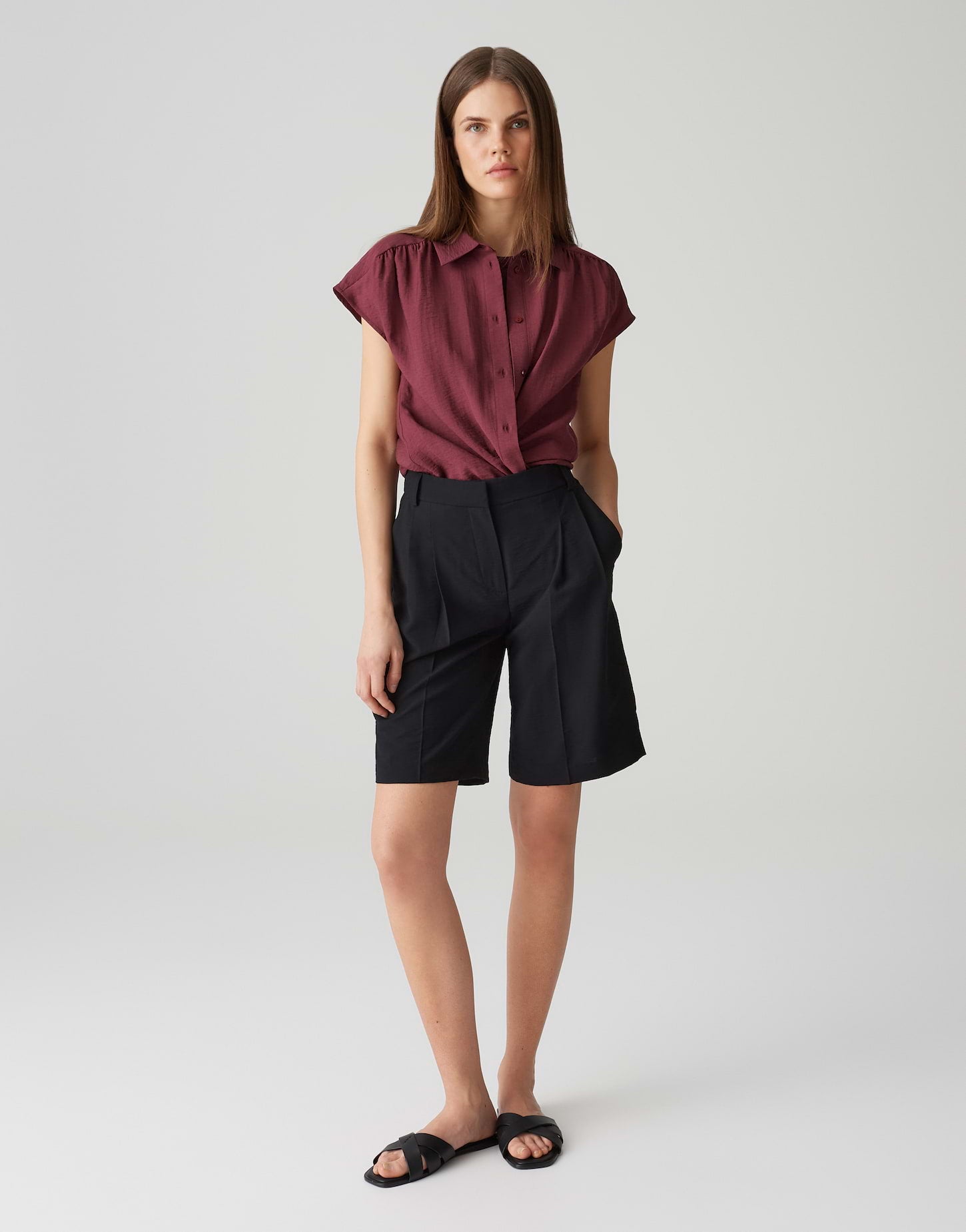 Opus - Satinbluse mit femininen Raffungen - Fairi