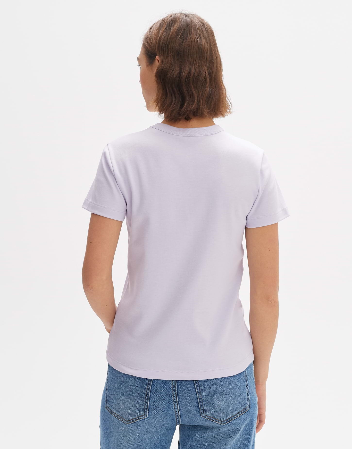 Opus -  Einfaches T-Shirt mit Rundhals in Flieder - Samun