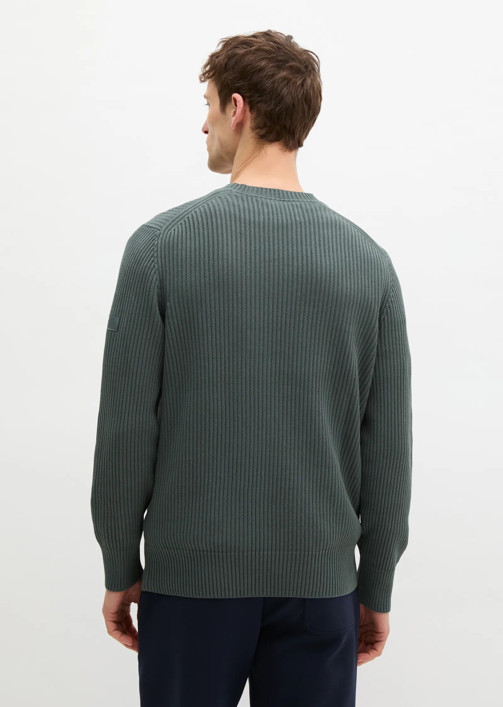 Marc O'Polo - Rippstrick Pullover aus Bio-Baumwolle in Petrol