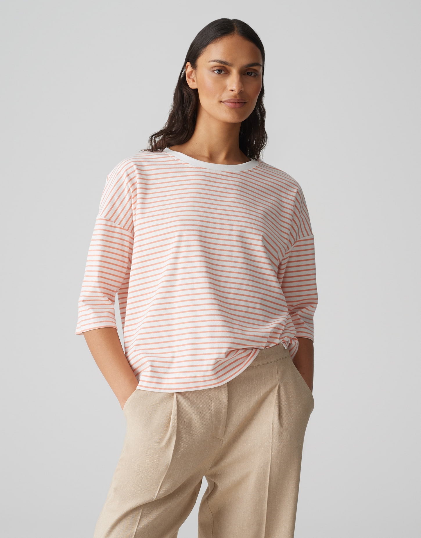 Opus - Basic Shirt mit maritimen Streifen - Seifen