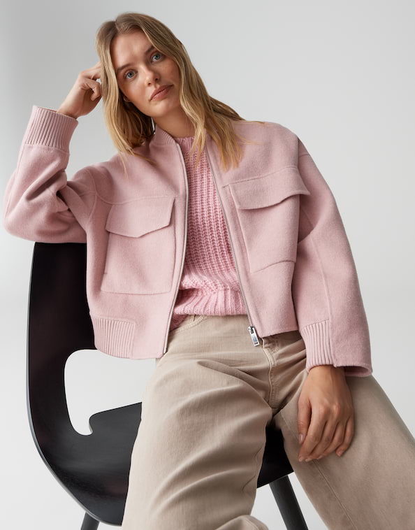 Opus - Regular Blousonjacke im Wollmix - Hiso