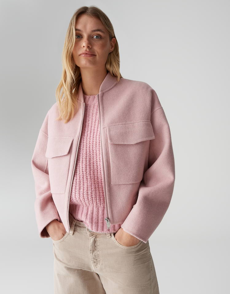 Opus - Regular Blousonjacke im Wollmix - Hiso