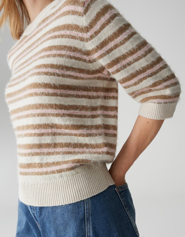Opus - Slim Pullover mit mehrfarbigen Streifen - Puvet