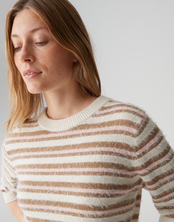 Opus - Slim Pullover mit mehrfarbigen Streifen - Puvet