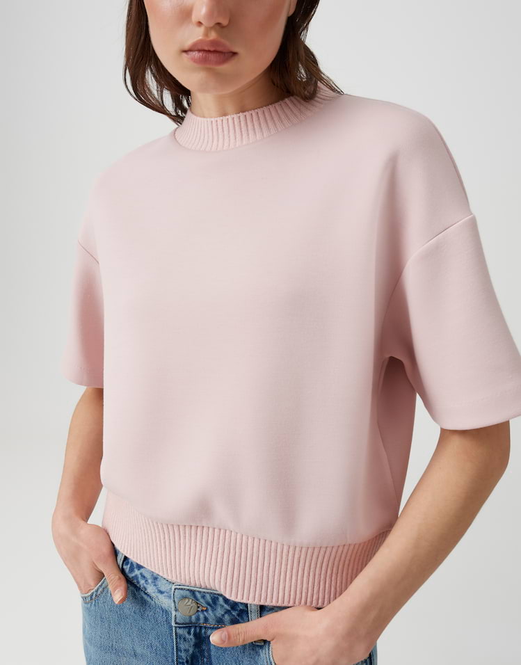 Opus - Weiches Sweatshirt mit Strickbündchen Regular Fit - Galita