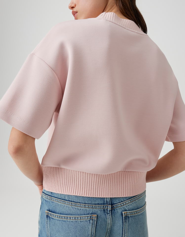 Opus - Weiches Sweatshirt mit Strickbündchen Regular Fit - Galita