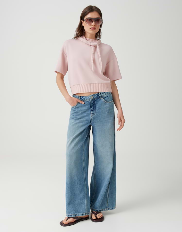Opus - Weiches Sweatshirt mit Strickbündchen Regular Fit - Galita