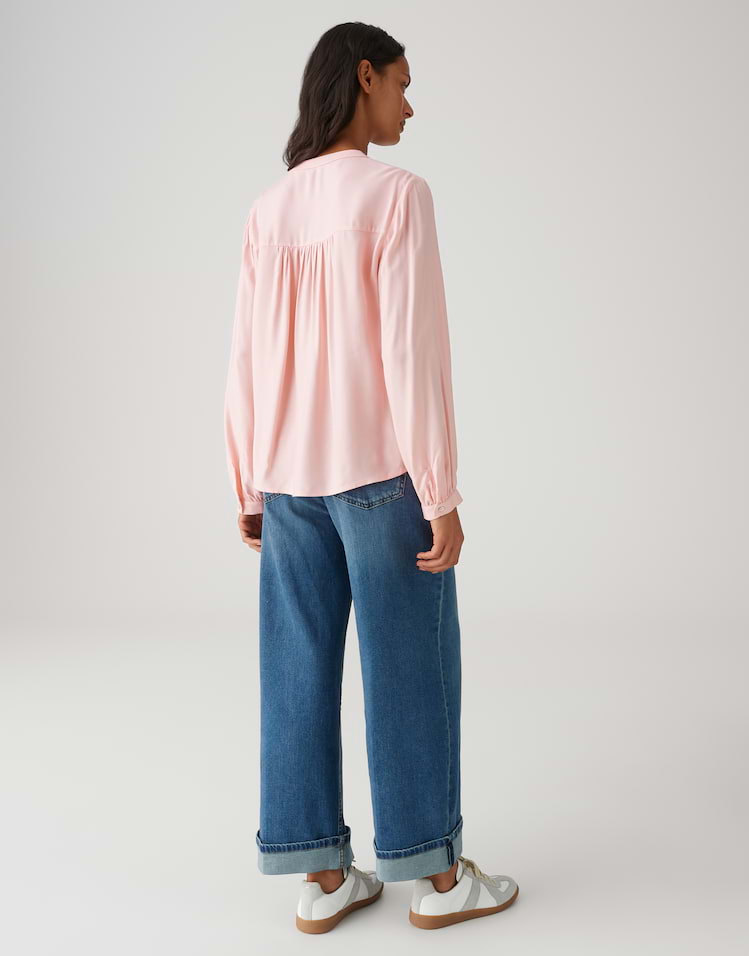 Opus - Feminine Tunikabluse in Twilloptik Loose Fit - Flanora