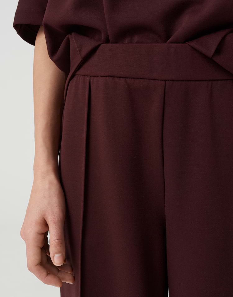 Opus - Wide Jogpants aus Baumwoll- Modal Mix - Melane chill