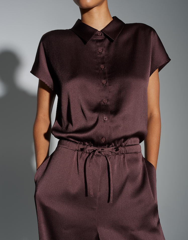 Opus -   Satin Jumpsuit mit Crashoptik - Mendie