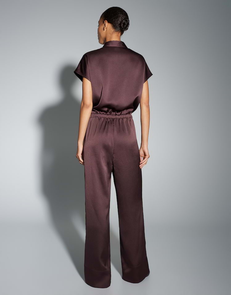 Opus -   Satin Jumpsuit mit Crashoptik - Mendie
