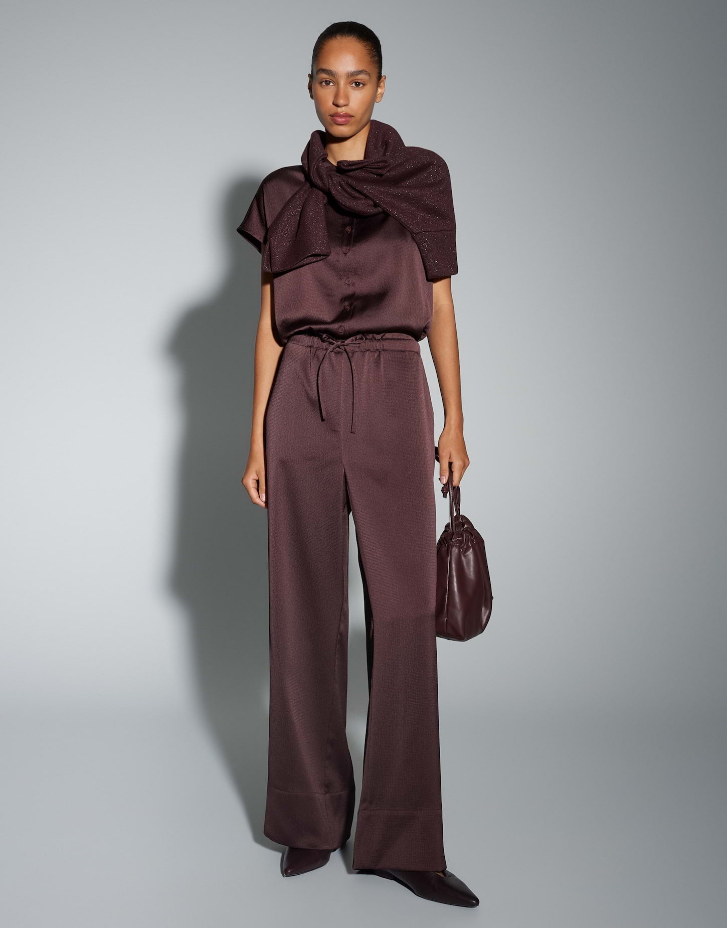 Opus -   Satin Jumpsuit mit Crashoptik - Mendie
