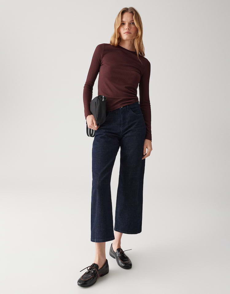 Opus - Langarmshirt in Rippstruktur - Sumelika