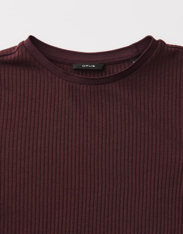 Opus - Langarmshirt in Rippstruktur - Sumelika