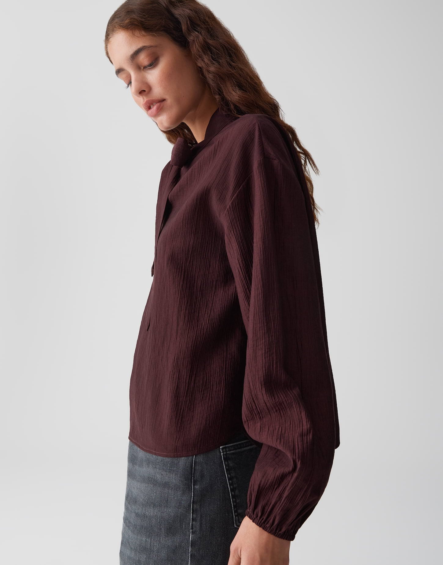 Opus - Schluppenbluse mit dezenter Crinkle Struktur - Fomantica