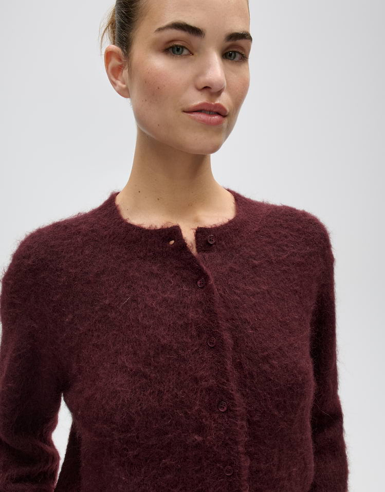 Opus - Cardigan aus flauschigem Effektgarn Slim Fit - Disille