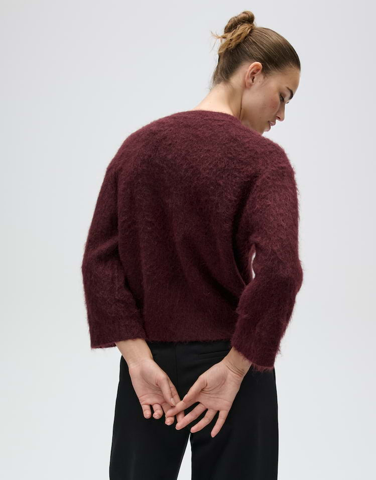 Opus - Cardigan aus flauschigem Effektgarn Slim Fit - Disille