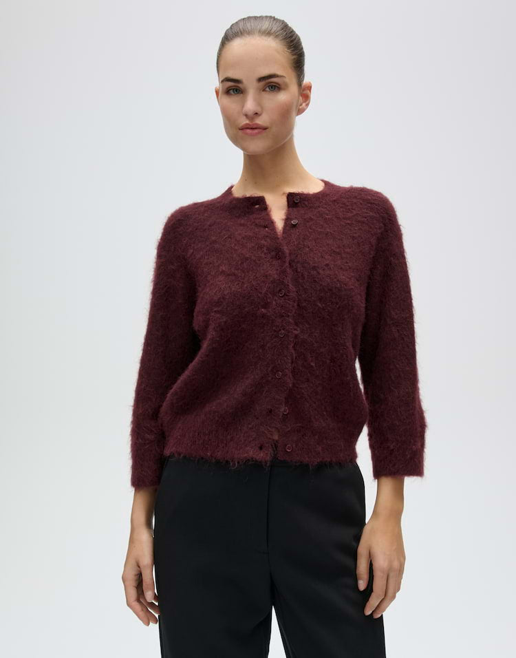 Opus - Cardigan aus flauschigem Effektgarn Slim Fit - Disille