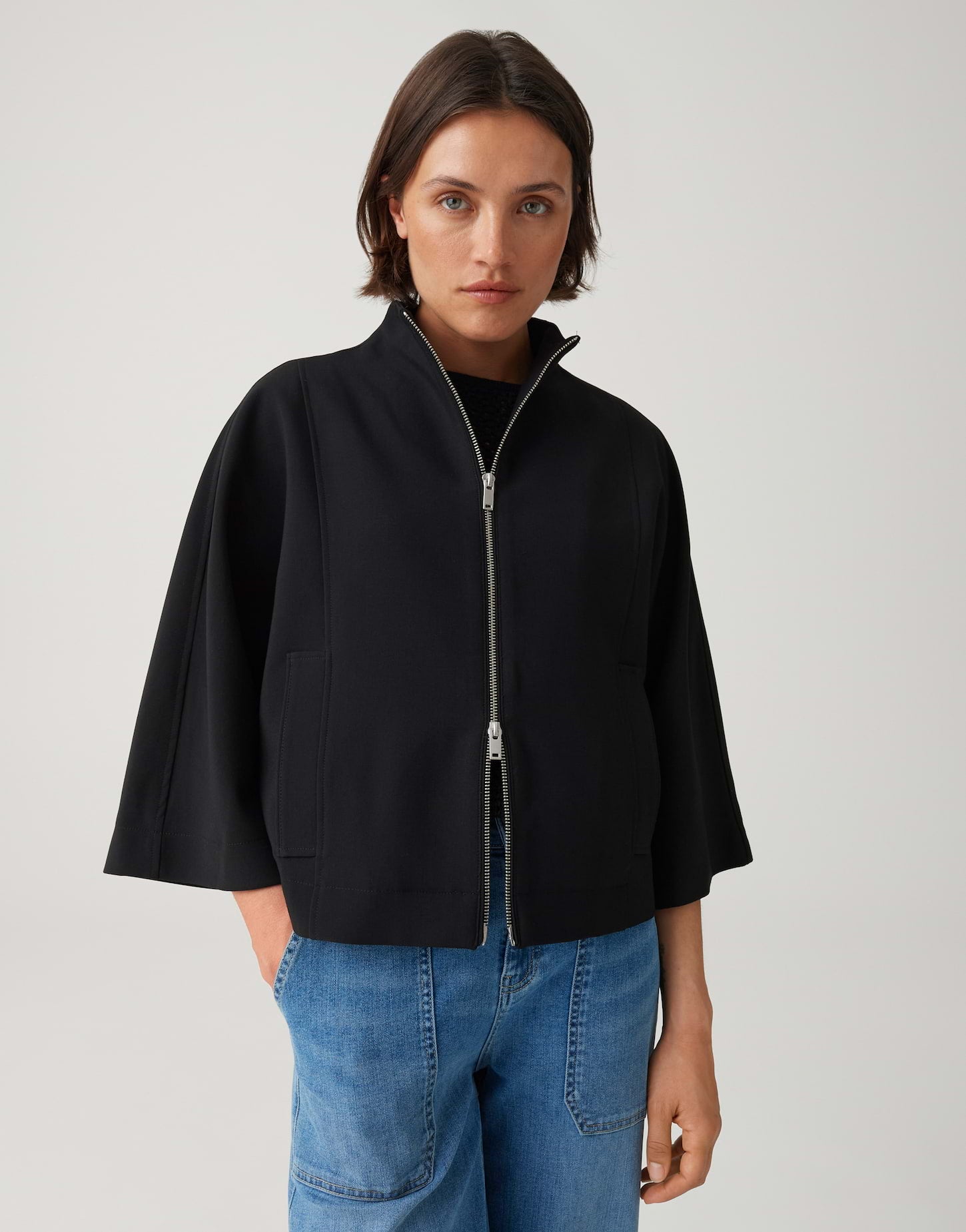Opus - Kurzjacke im Cape Stil Loose Fit - Jalusi
