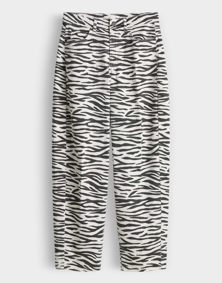 Opus - Barrel Jeans mit Powerstretch Mid Rise - Mari Clear Zebra