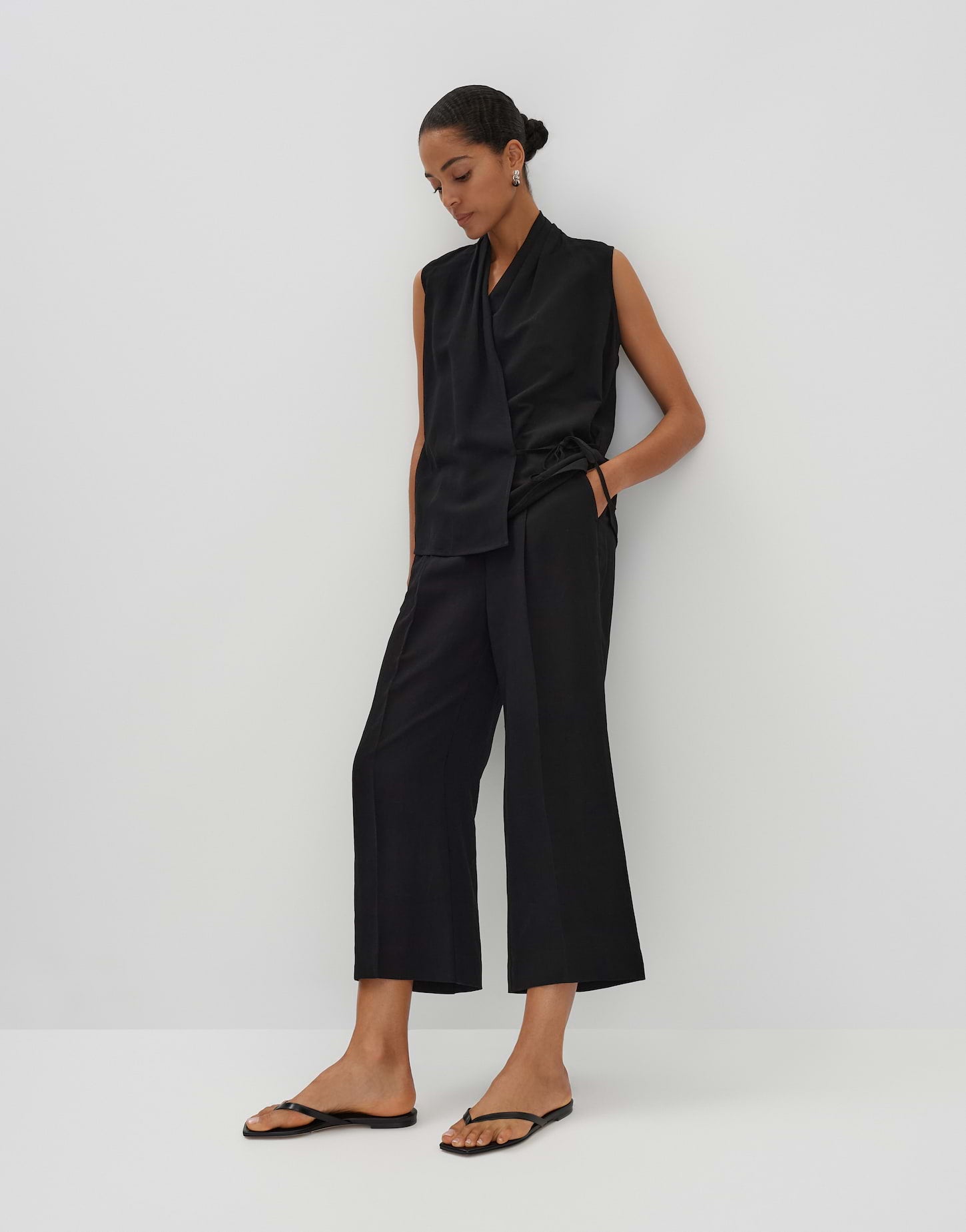 Someday - Stilvolle Culotte aus Viskose-Leinen-Mix - Celino