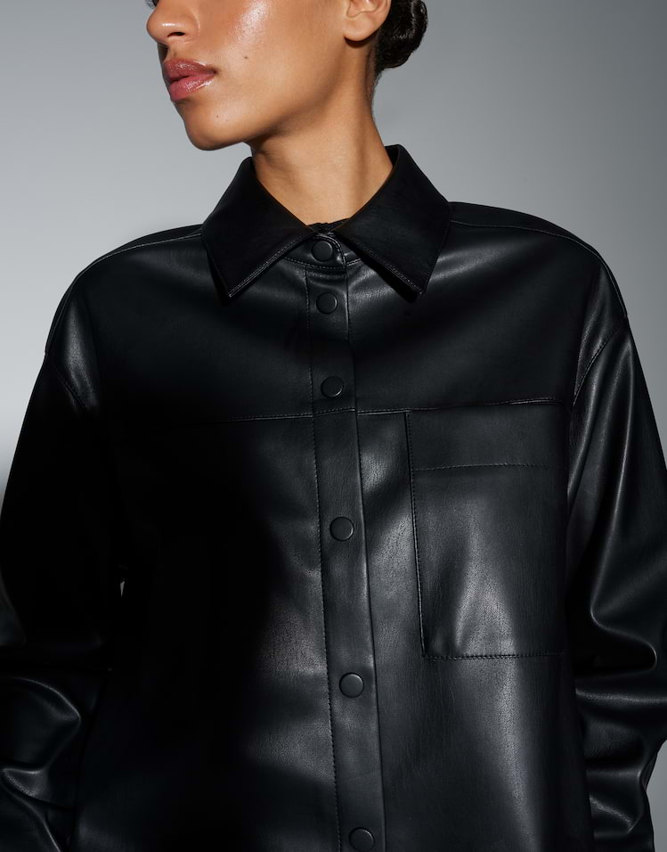 Opus - Hemdbluse in Lederoptik - Fedgy