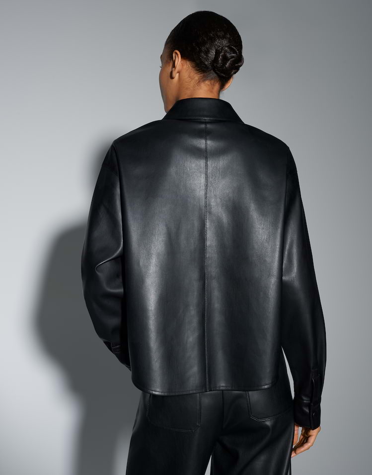 Opus - Hemdbluse in Lederoptik - Fedgy